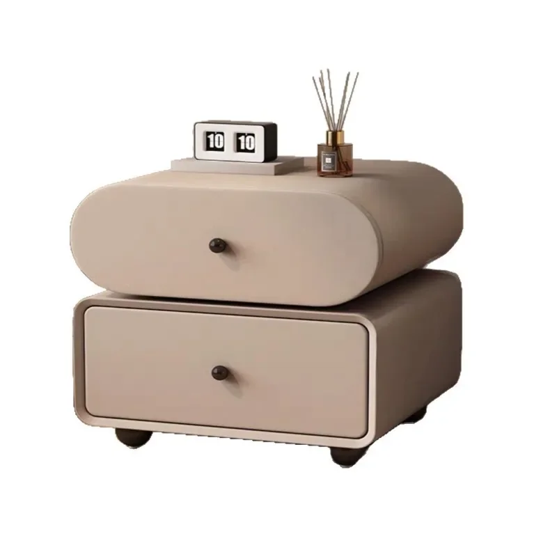 

Solid wood medieval bedside table, light luxury cream bedroom bedside table, simple household storage modern