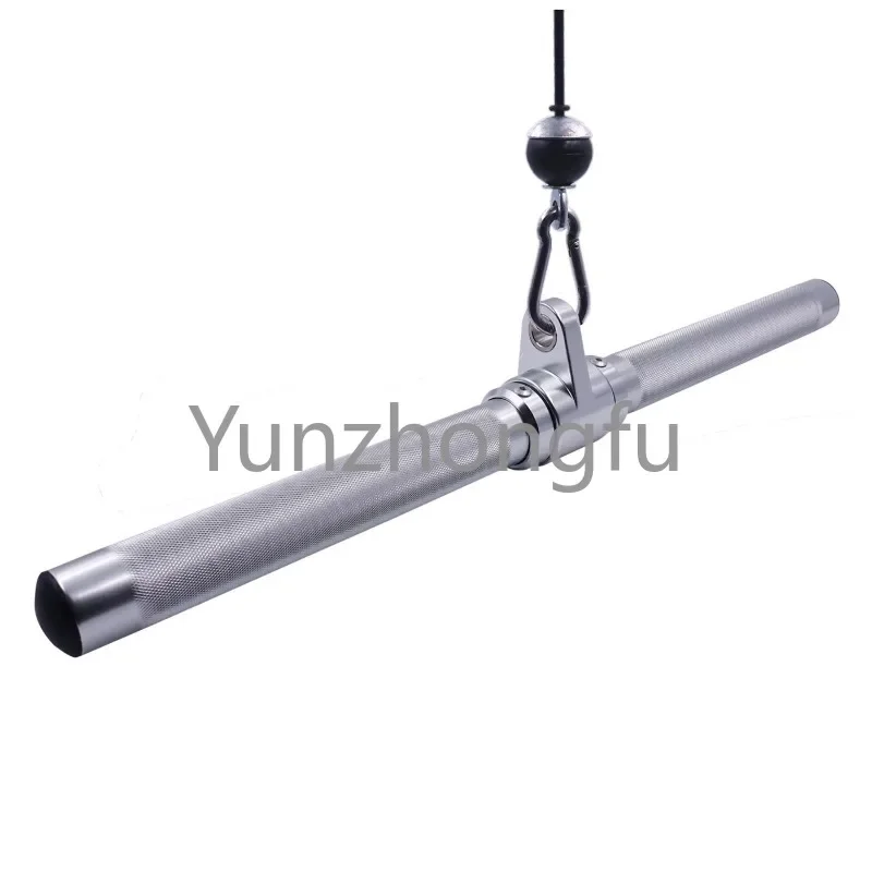 Aluminum Revolving LAT Pull down Straight Bar Attachment for Cable Machines Pulley System Home Gym Triceps Arm Strength Training