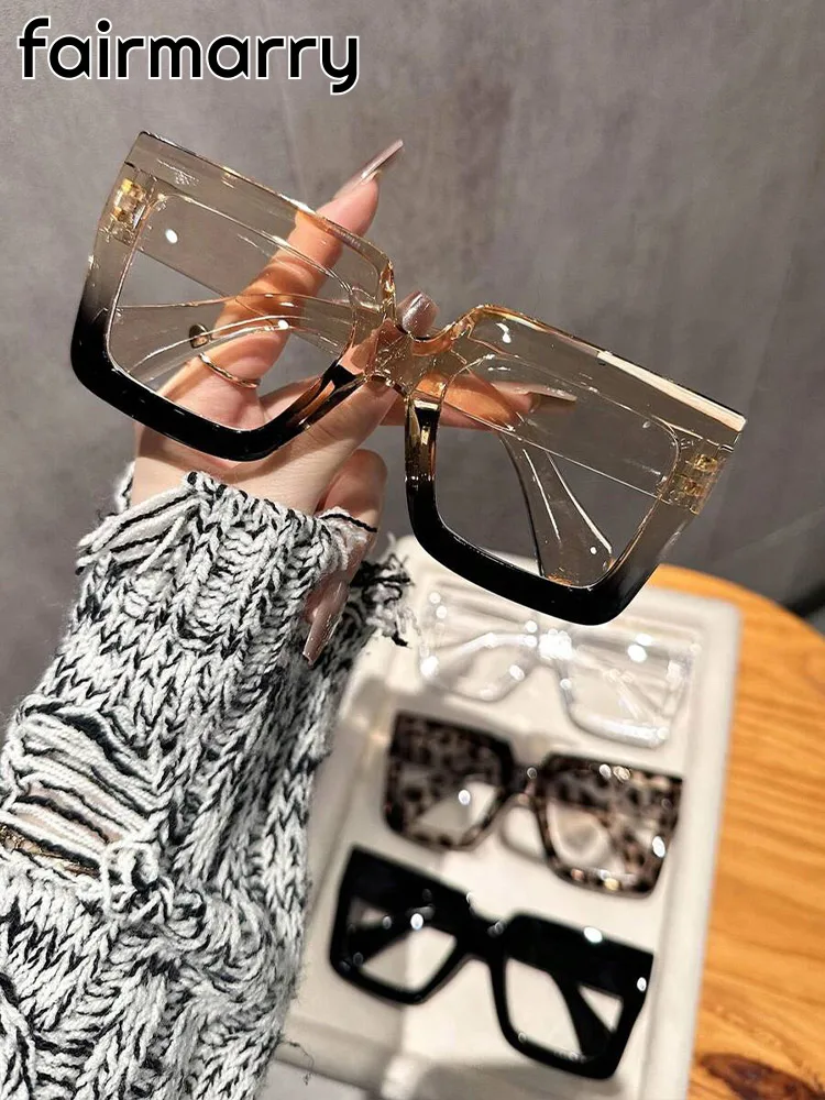 4PCS Fashion Classic Square Clear Glasses For Trendy Women Daily Life Cool Men Reading Clothing Accessories.