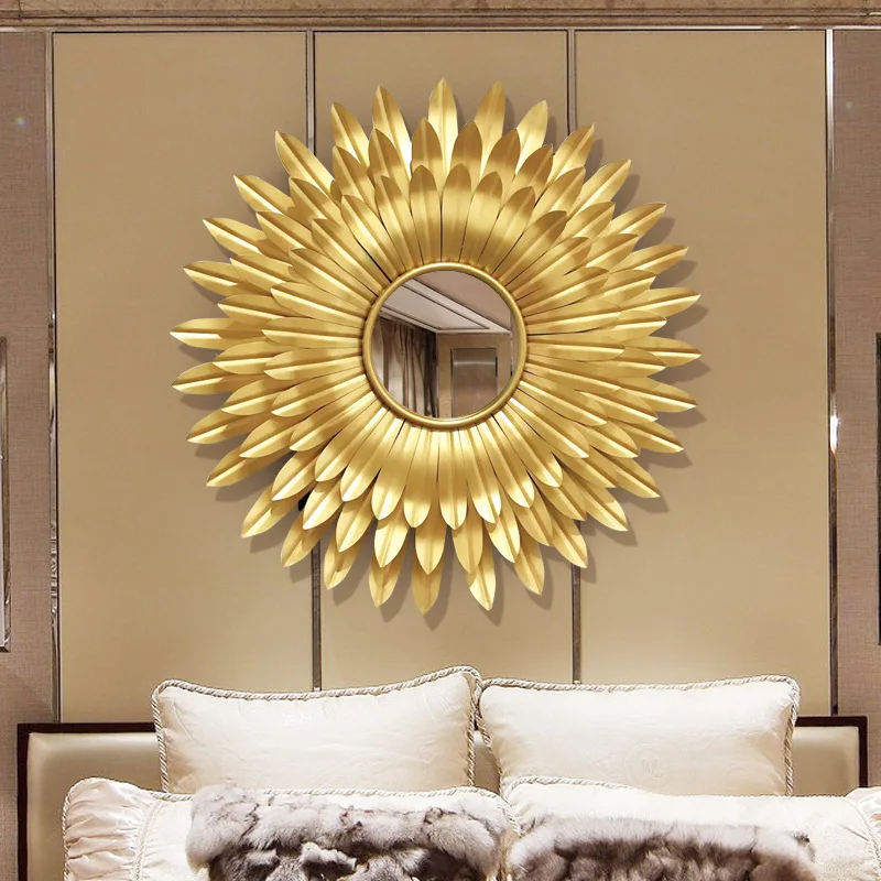 Sunglasses Wall Decoration Three-dimensional Flower Metal Decoration Mirror Hotel Soft Wall Decoration Wall Hanging