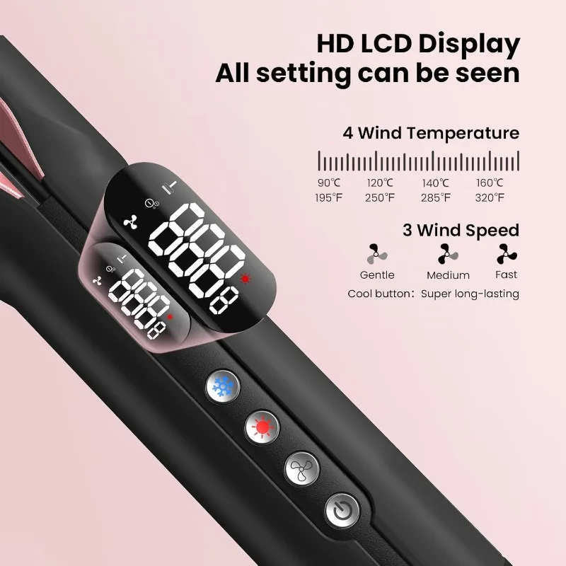 Hair Straightener - 2 in 1 Wet to Dry Hair Dryer and Straightener with High-Speed Airflow + Rapid Heat-Up