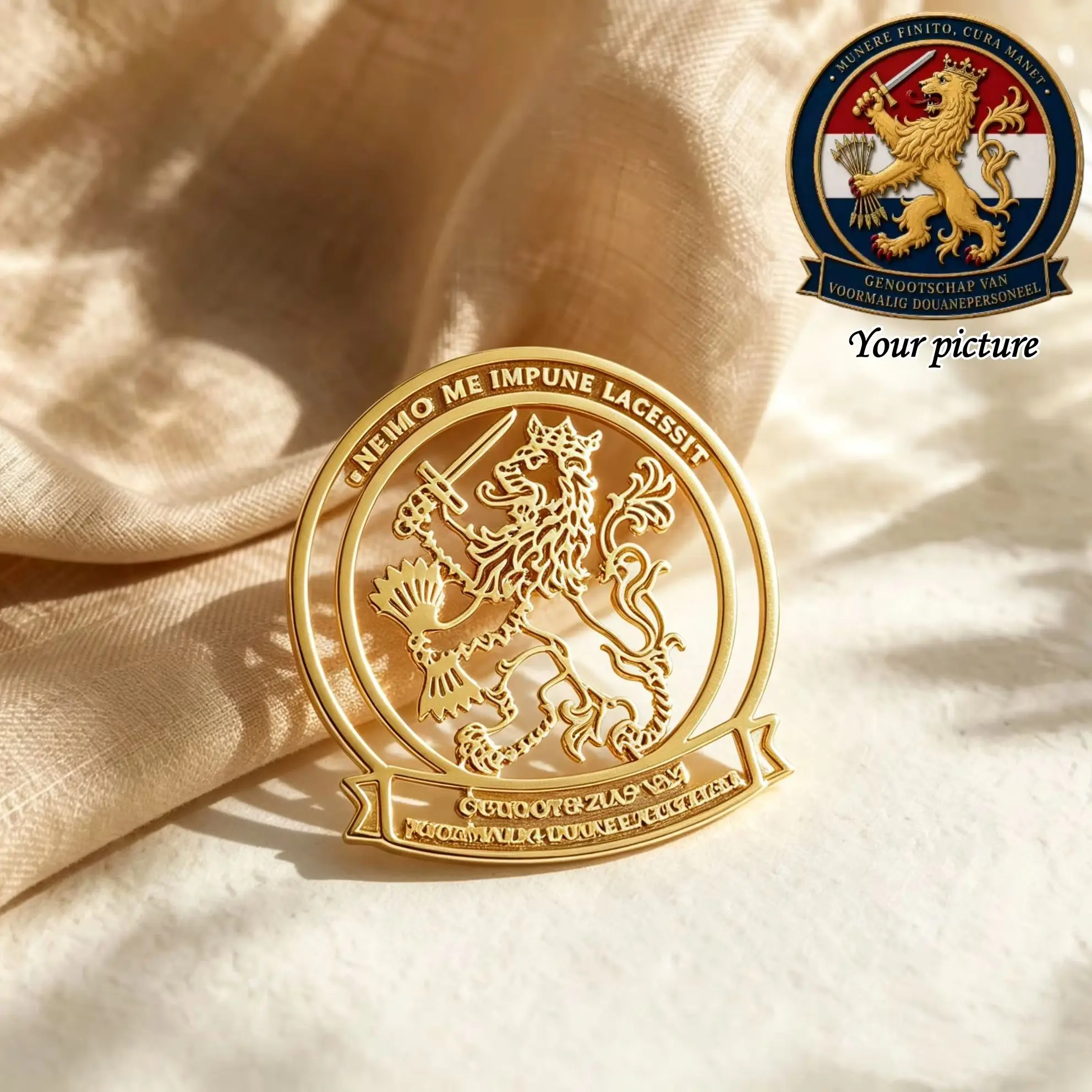 Customized Logo Photo Brooches, Stainless Steel Image Brooches, Personalized Multi Size Hollow Brooches, Custom Family Brooch