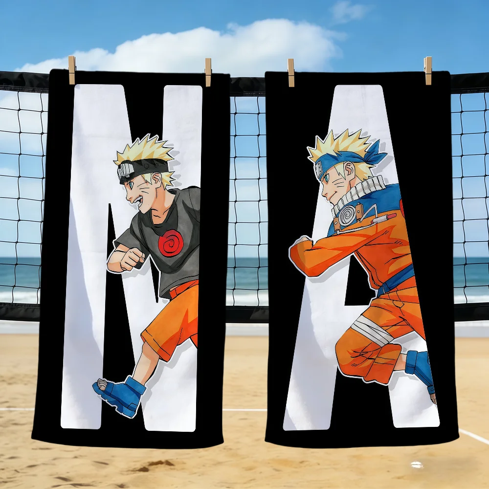 anime fanart logo N-NarutoS Towel Pool soft Beach Towels Trip swim bath Towel Gym Spa home room Decor Holiday Gift