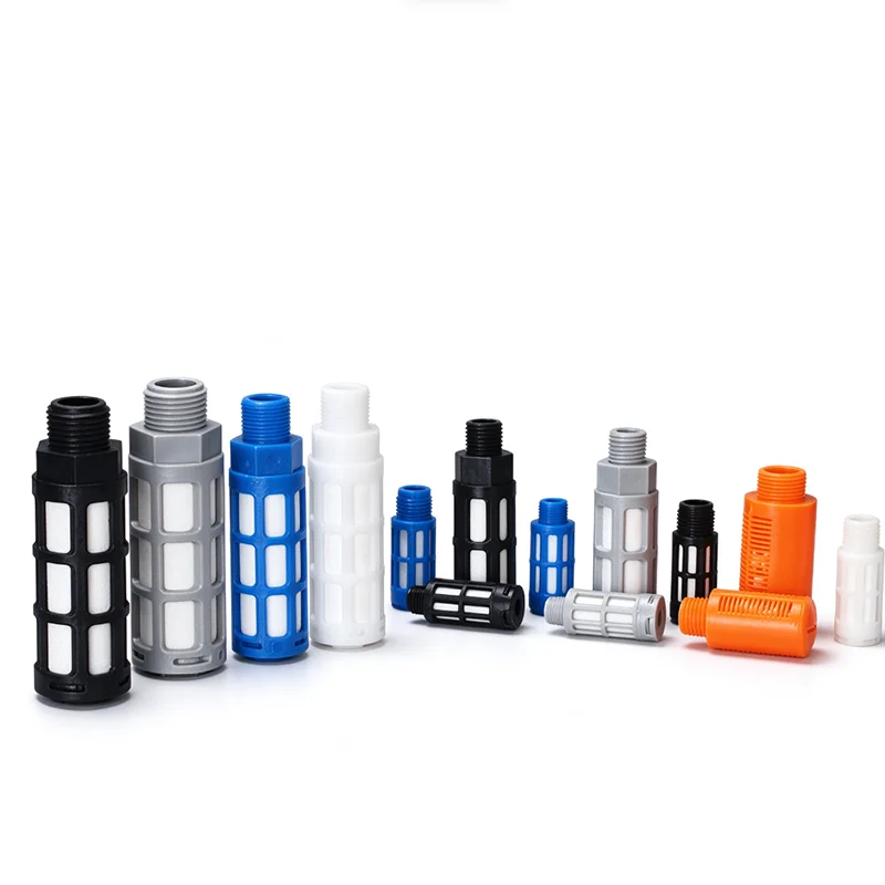 PSL Air Muffler Plastic Exhaust Muffler Pneumatic1/8 1/4 3/8 1/2 Male Thread Absorb Noise Filter Slip Lock Misting Pump Plastic