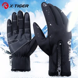 X-Tiger Cycling Gloves Men Touchscreen Winter Gloves Cold Warm Windproof Outdoor Sport Motorcycle Hiking Camping Warm Glove