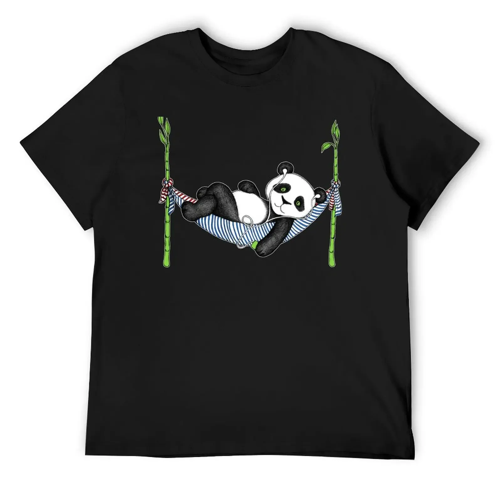 iPod Panda T-Shirt cotton graphic tees vintage anime shirt clothes for men