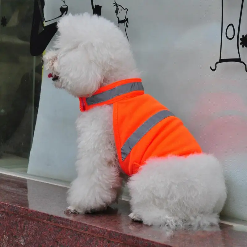 Reflective Dog Vest Breathable Dog Visibility Vest Dog Orange Vest Adjustable Fluorescent Comfortable Pet Supplies For Hunting