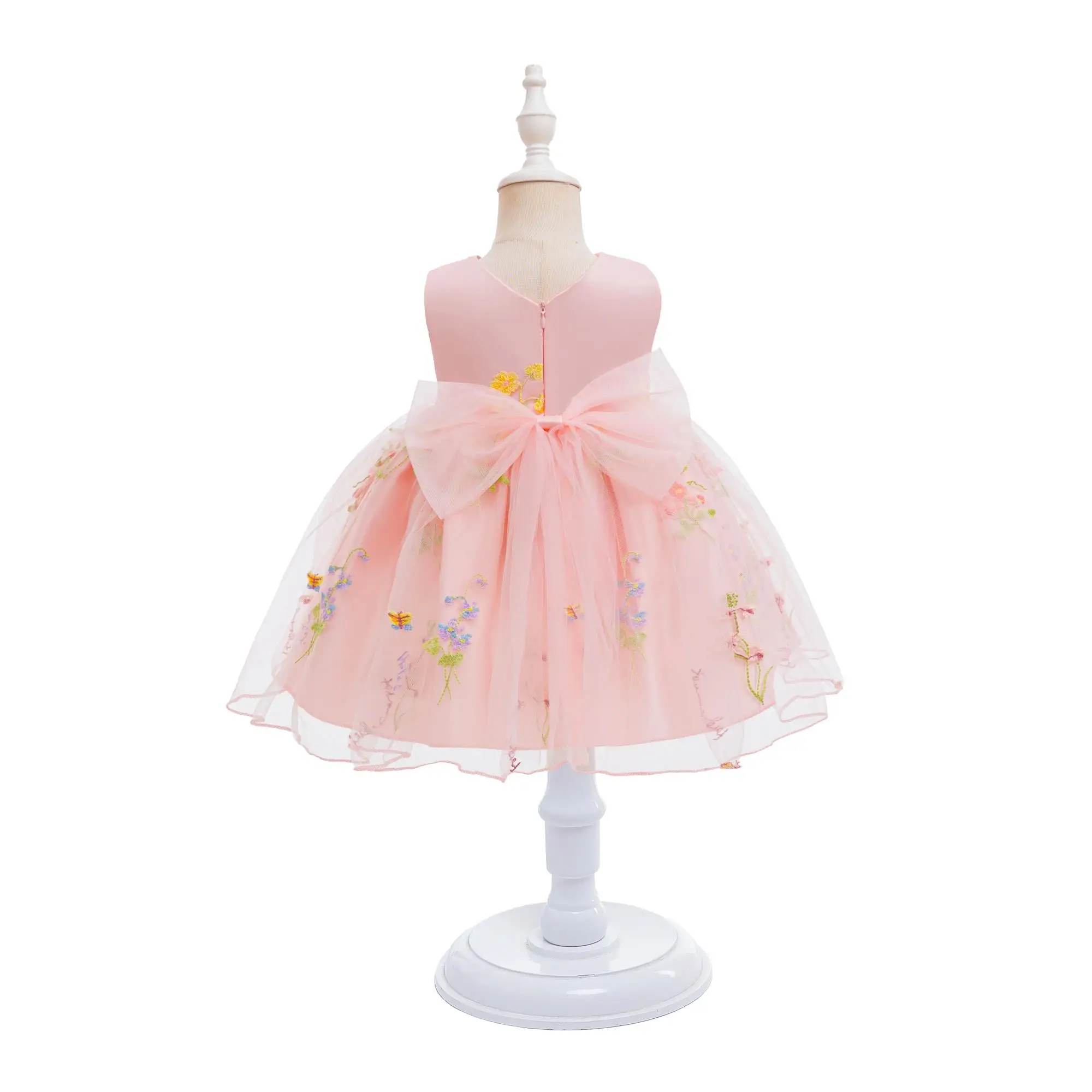 Babykleidung für Mädchen zum 1. Geburtstag, Partykleider, ärmelloses Mesh-Prinzessinnenkleid für Kleinkinder, Sommer-Hochzeitskleid, 3–24 Monate – Detail 3