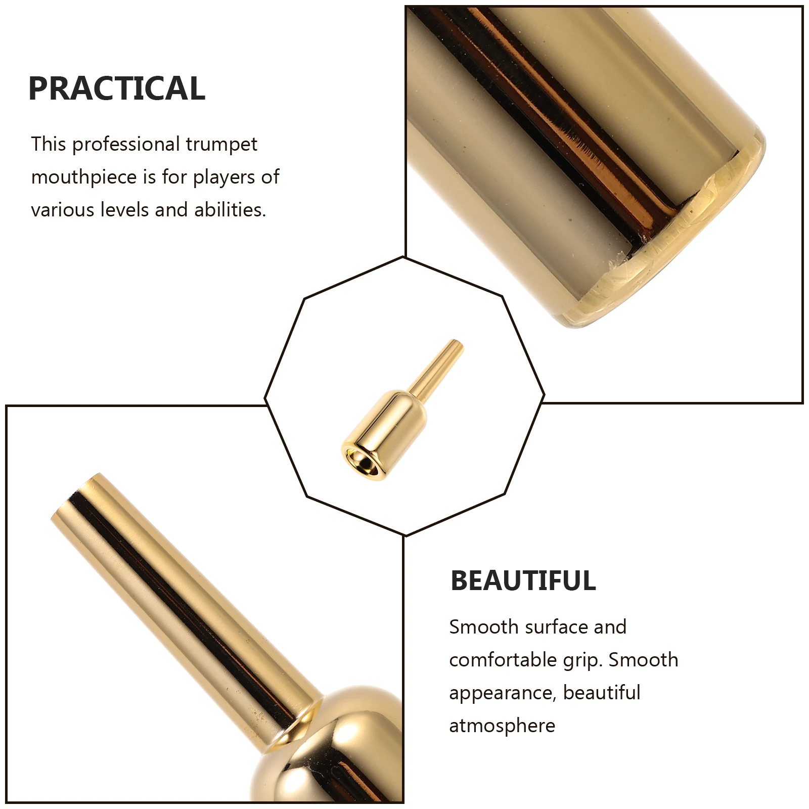 

Stainless Gold-plated Mouth Trombone Mouthpieces Major French Horn Trumpet Replacement