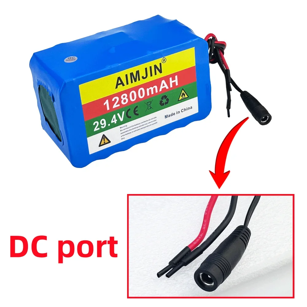 7S4P Battery Pack Original 29.4V 12800mah 18650 Lithium Ion Rechargeable for 24V scooter Bicycle / with BMS