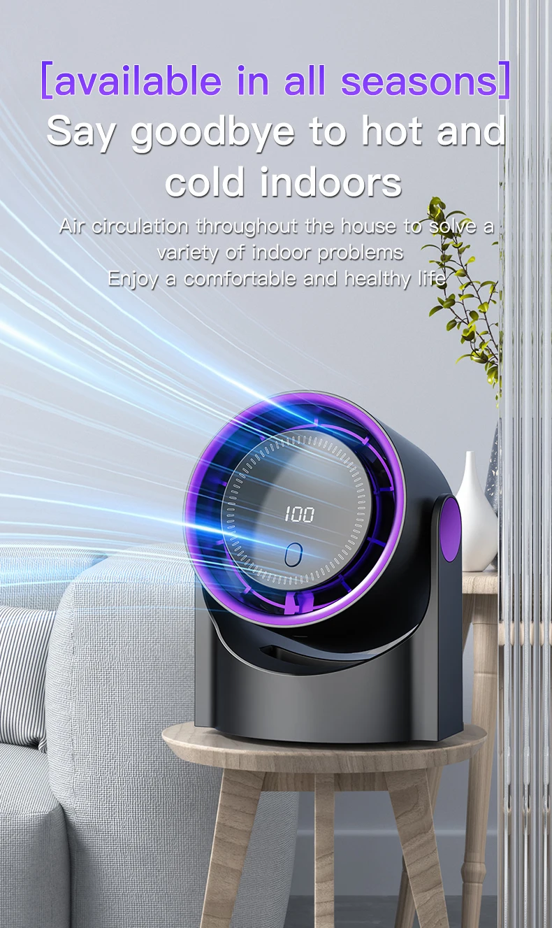 TINSOL Desktop-Luftzirkulationsventilator, kabelloser, tragbarer, leiser elektrischer Ventilator für zu Hause, Tisch-, Wand- und Deckenventilator, Luftkühler – Detail 15