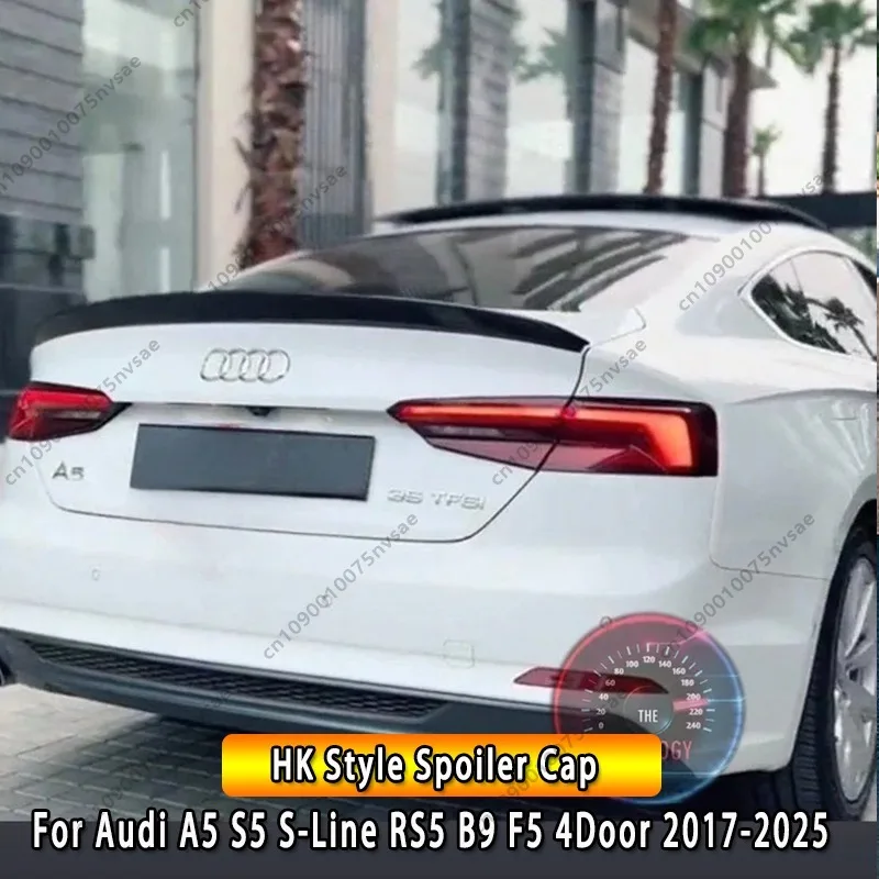 

For Audi A5 S-Line S5 RS5 B9 B9.5 4Door Sportback 2017-2025 HK Style Rear Trunk Boot Lip Spoiler Cap Rear Roof Spoiler Wing