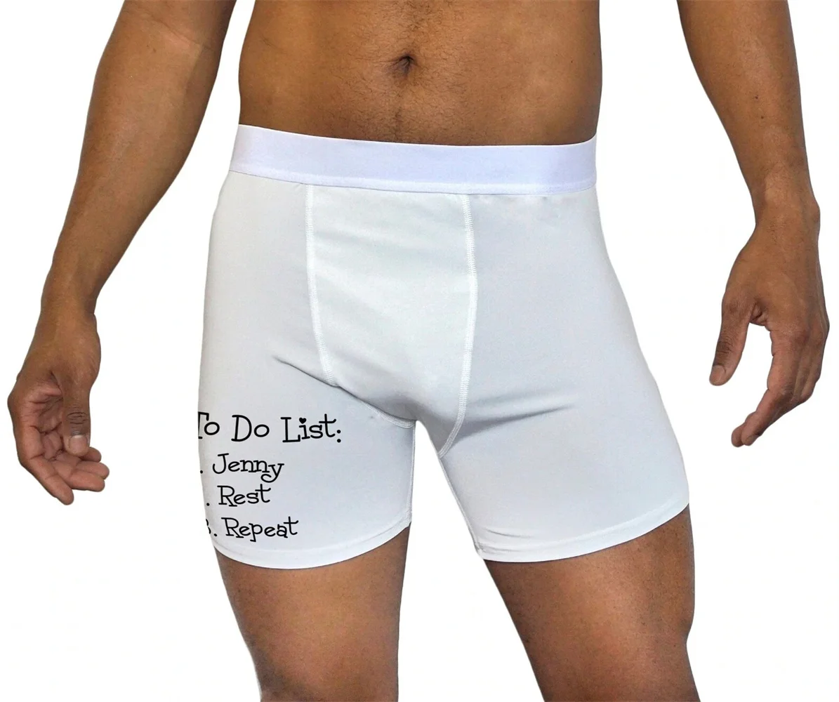 Personalized Funny Boxers, Groom Boxers, Gift For Groom, Honeymoon Gifts For Him, To Do List Briefs, Son In Law Boxer, Wedding