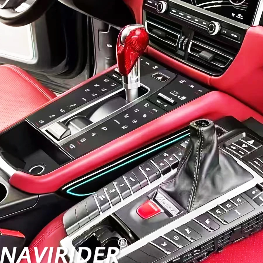gear shift panel upgrade AccessoriesCenter console Easy installation Car Gear Shift  For Porsche Macan 2014-2021 Panel link