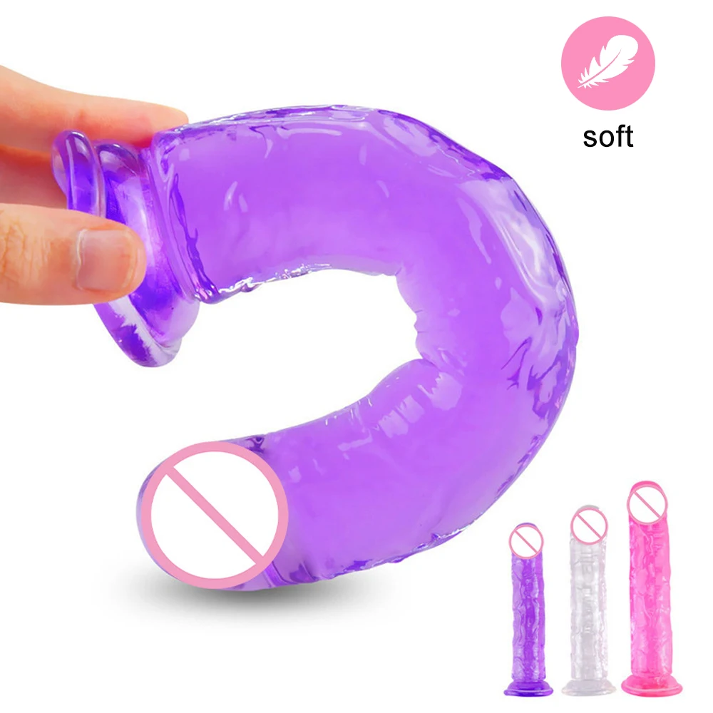 Realistic Dildo Anal Masturbator Sex Toys for Couples Crystal Jelly Dildo Suction Cup Penis Thrusting Dildo Phalos for Women Hot