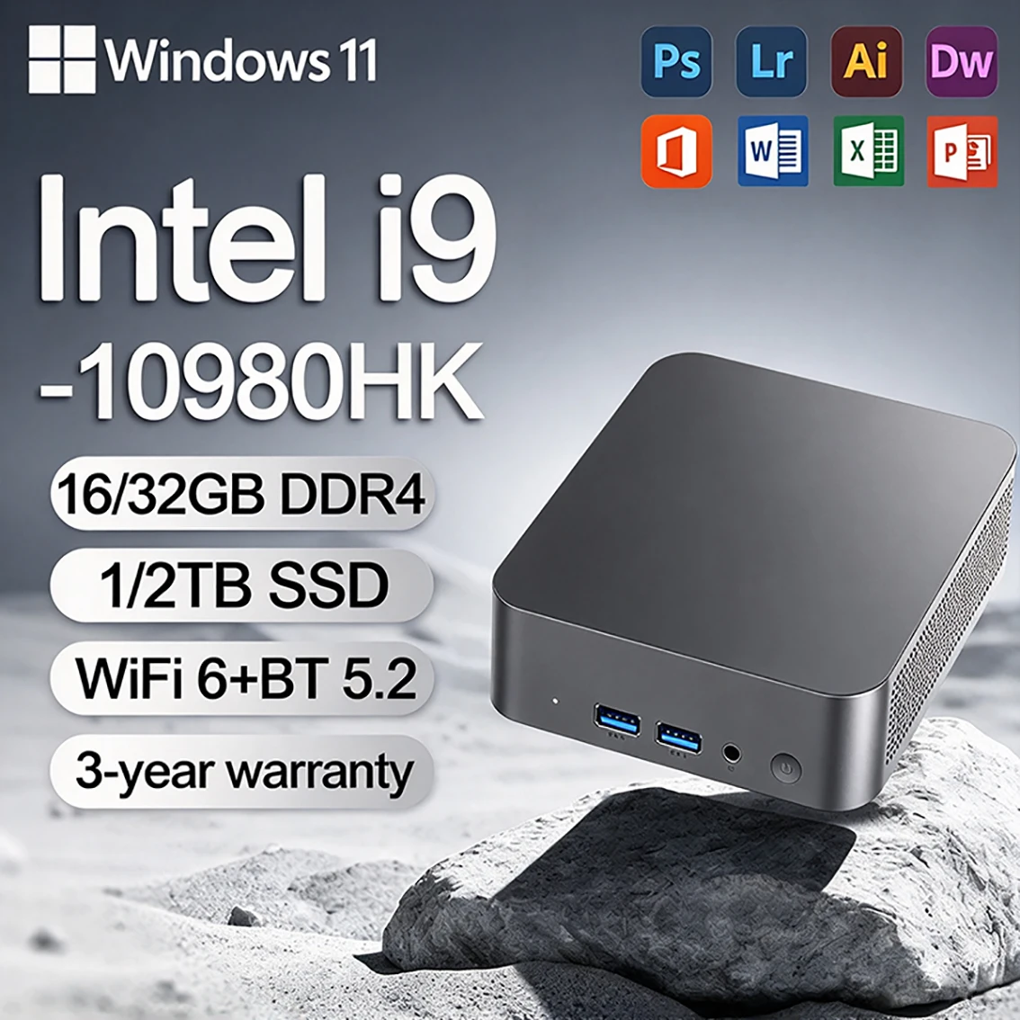 2026 Mini PC Intel Core I9 10980HK I3 6100U Windows 11 Pro Desktop PC Gaming Computer 16GB 32GB DDR4 512GB 1TB SSD WiFi6 BT5.2