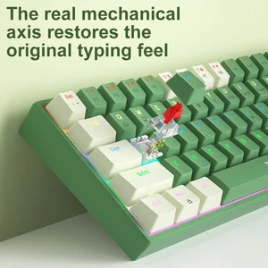 Bow G68 Bàn phím cơ khí với trò chơi Keywood 68 Phím Bố cục Dòng phân tách hoàn chỉnh Cài đặt bán lẻ đầy màu sắc 8 Bàn phím cơ khí bán hàng chính có đèn LED - №8