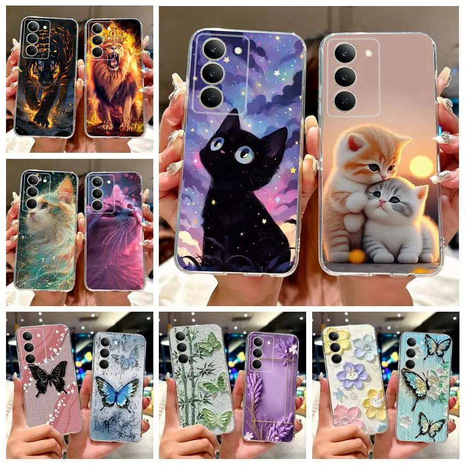 For Realme 14X 5G Case Cute Cat Fashion Painted Cover Clear Silicone Soft TPU Phone Case For Realme 14X Realme14X 5G Fundas Bags