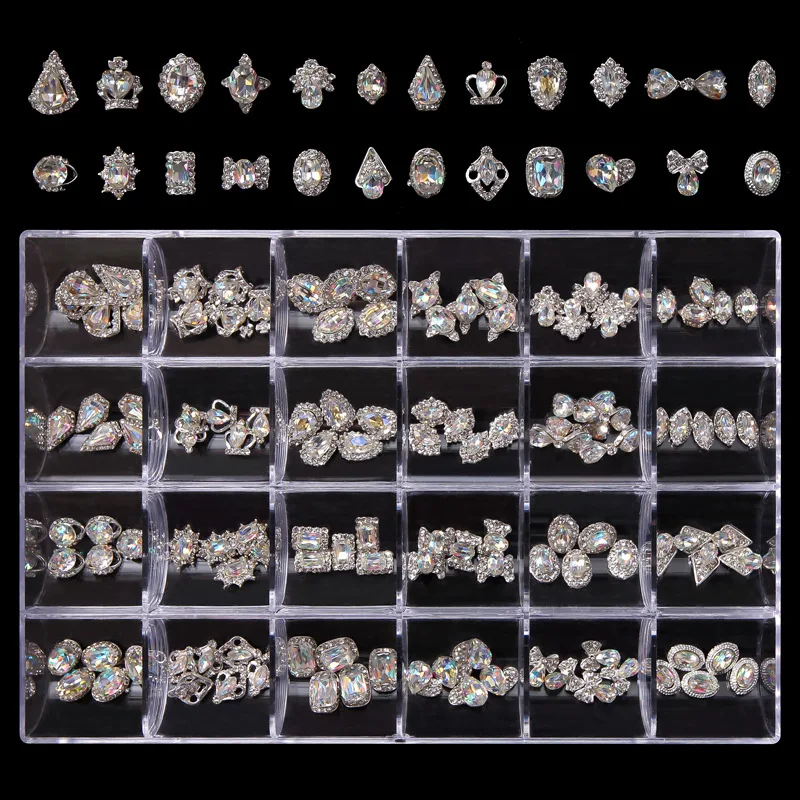 Mix Luxury Metal Nail Art Decoraitons Shiny Rhinestones Pearls Gems Charms Design DIY Nails Crystal Diamond Accessories Supplies
