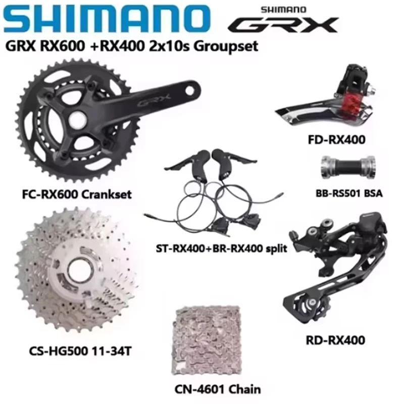 Shimano RX600 RX400 2x10S Group 170MM 46-30T Crankset GRX RX400