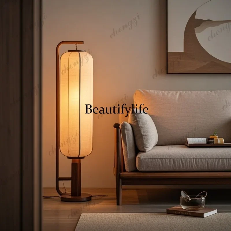 EE182 New Chinese floor lamp living room sofa next to bedroom bedside lamp retro solid wood vertical desk lamp study