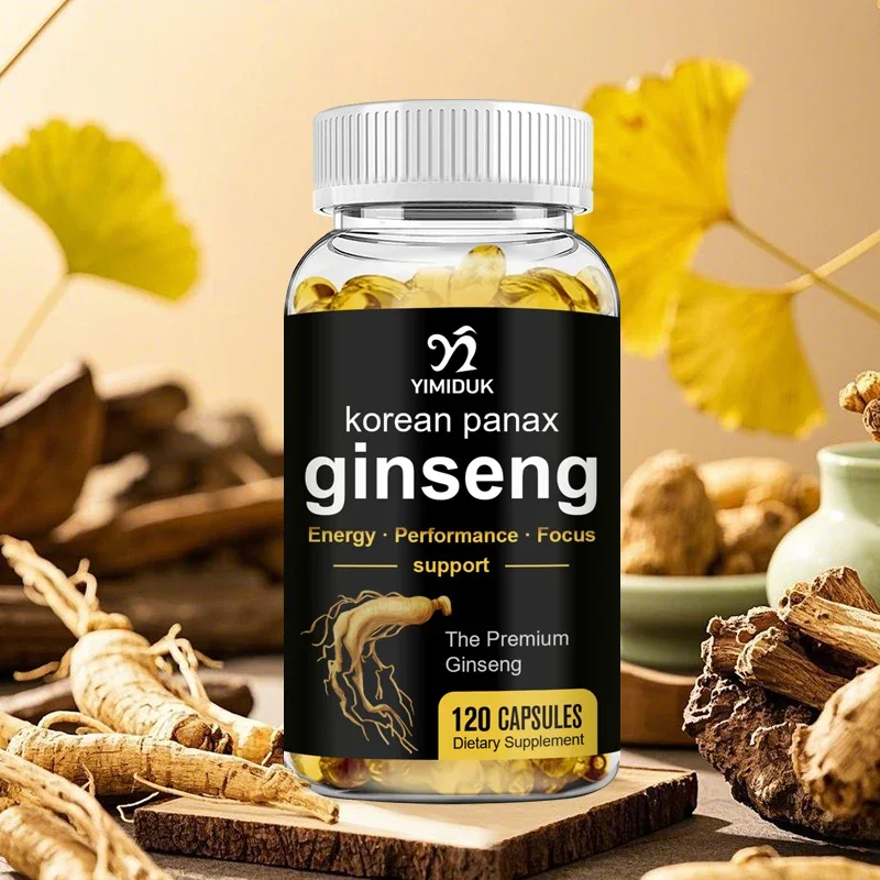 

Korean Red Panax Ginseng Supplement - Increases Energy, Strength, Vitality, Performance and Focus - 120 Capsules