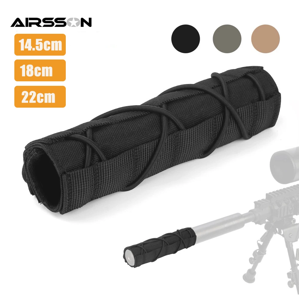 14.5/18/22cm Gun Silencer Protective Case Suppressor Heat Shield Sleeve Silencer Protective Cover Hunting Accessories