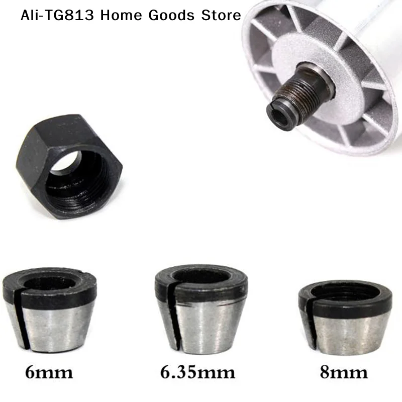 

[TG813]3pc/lot 6mm/6.35mm/8mm High Precision Adapter Collet Shank Router Tool