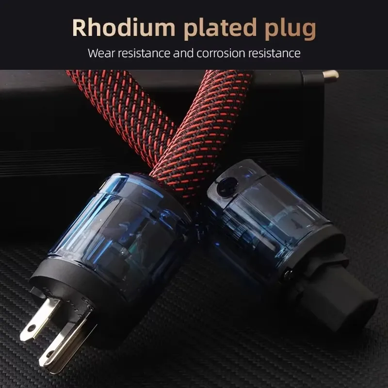 CYKO HiFi Power Cable 6N OCC EU/US Vseries Plug Power Cord Shielding Connecter Filterure Amplifier Speaker Amplifier Audio Cable