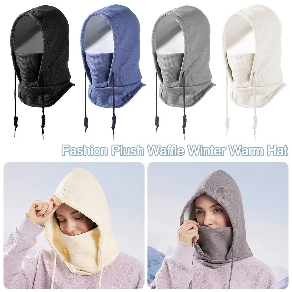 

Fashion Plush Beanies Cap Windproof Thickened Ear Protection Hat Keep Warm Neck Warmer Hooded Face Mask Outdoor