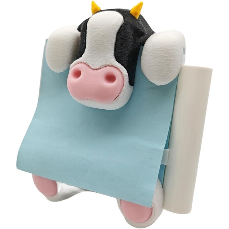 Cow Sticky Note Holder Pops Up Note Dispenser With Pen Holder, Note Dispenser For Desk Home Office Accessories