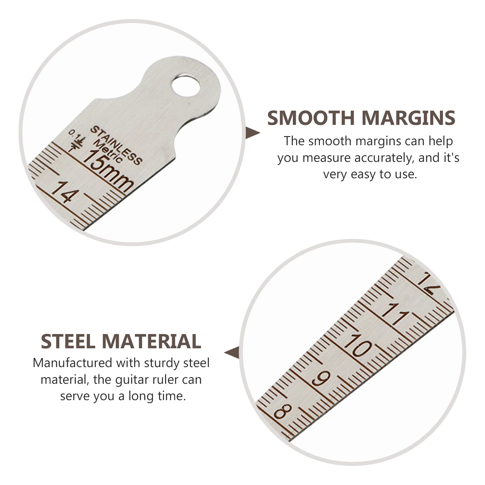 

Guitar Measuring Compact Portable Steel Ruler For Guitar String Height Bridge Gaps Inspection Luthier Tool Instrument