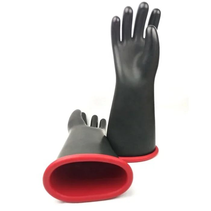 Class 3 High Voltage Safety Hand Live Rubber Latex Dipped Process Electric Cover Gloves