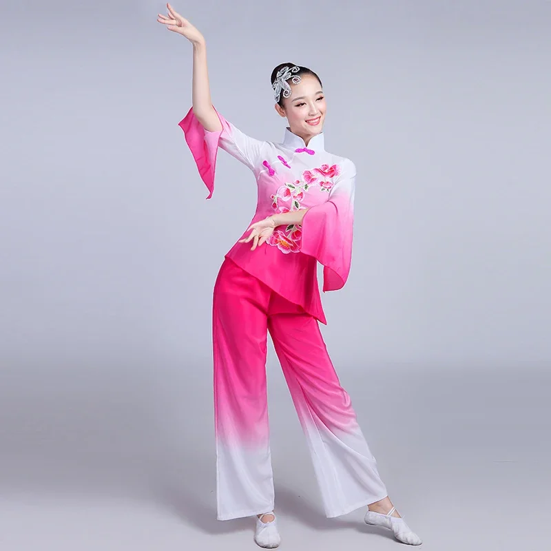 

Chinese costume hanfu classical dance costume female 2018 new national fan dance Yangko dance costume