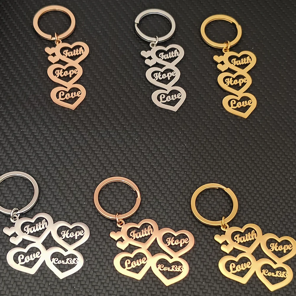 

Customized Personalized Heart Pendant Multiple Names Custom Family Member Name Pendant Key Chain Stainless Steel Jewelry Gifts