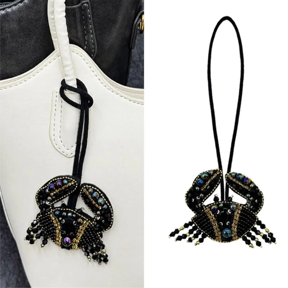 

Fashion Handmade Crayfish Keychain Rhinestone Beaded Creative Lobster Pendant Crab Pendant Gifts