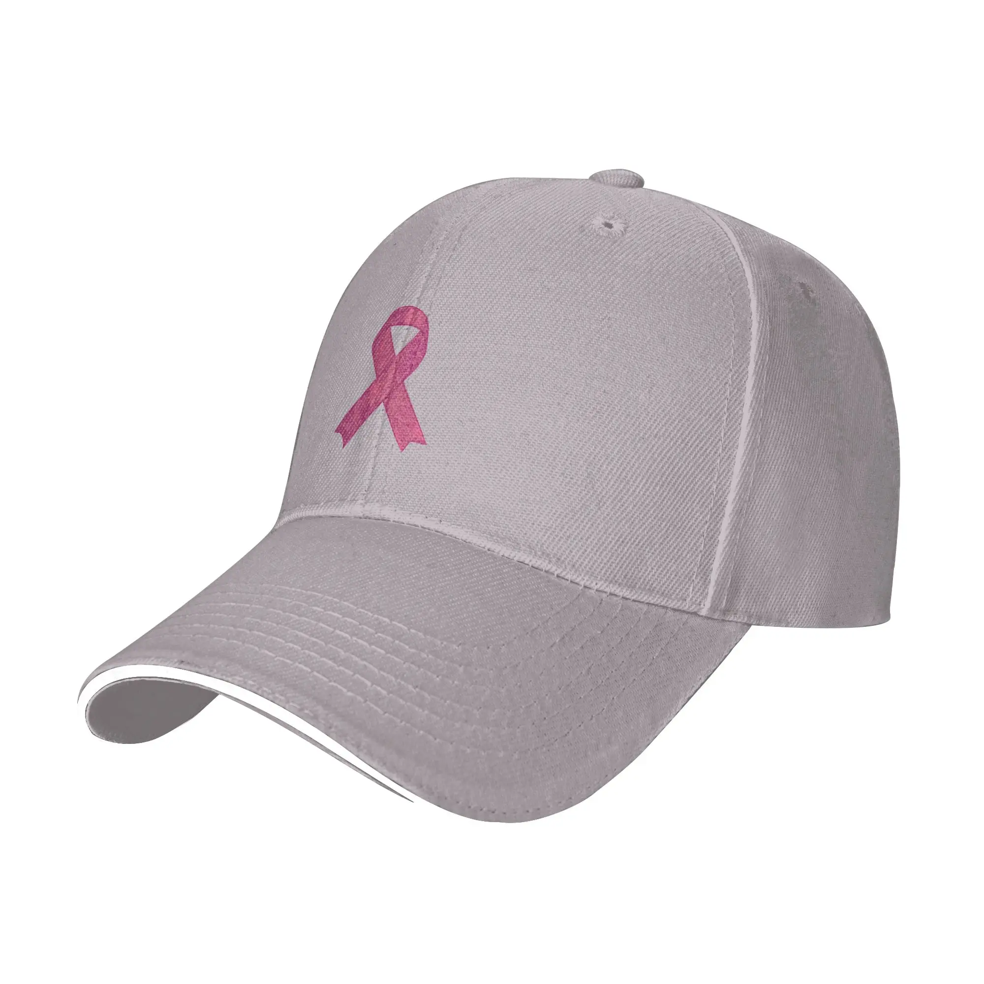 Pink Ribbon Breast Cancer Awareness Cap Casual Baseball Caps Adjustable Hat Hip Hop Summer Unisex Baseball Hats Customizable