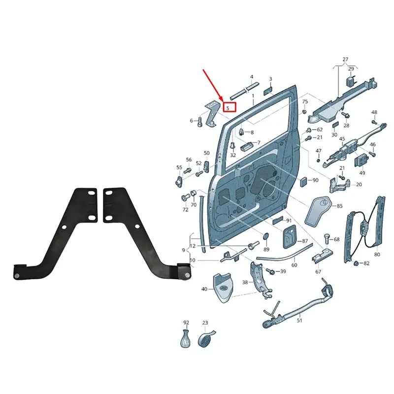 AB16-Car Center Sliding Door Roller Rail For VW Sharan 2011-2015 Middle Door Guide Pulley Bracket