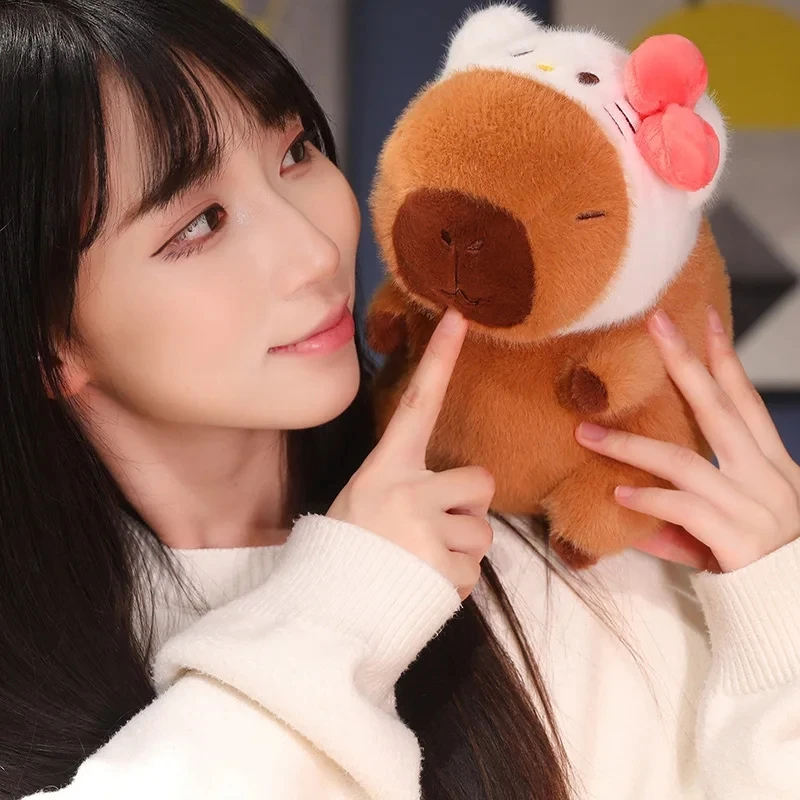 1Pc 22cm 만화 Capybara 플러시 장난감 사랑스러운 동물 Capybara 인형 코스프레 Capybara 장난감 아이 생일 선물