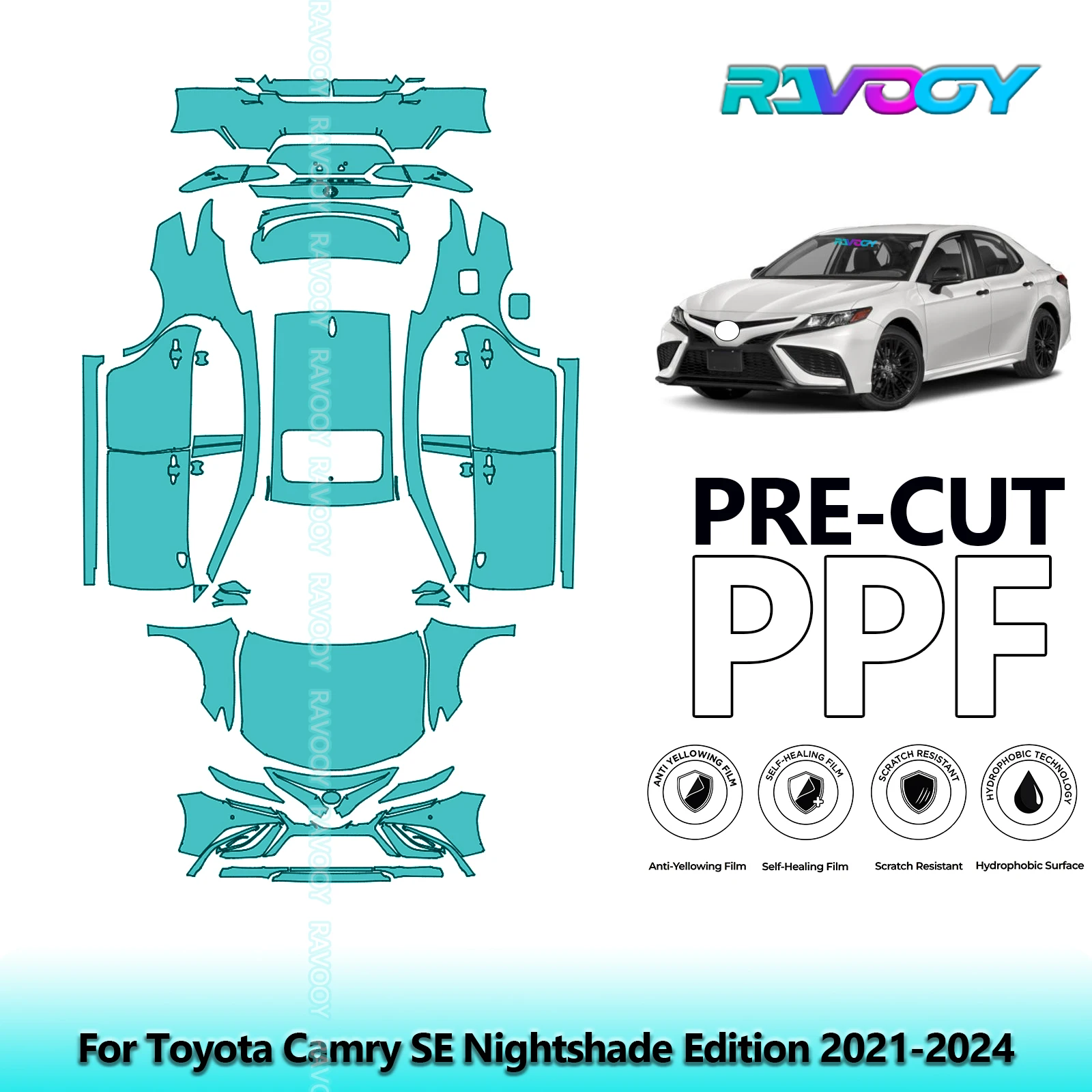 

Car Precut PPF Paint Protection Film Full Vehicle For Toyota Camry SE Nightshade Edition 2021-2024