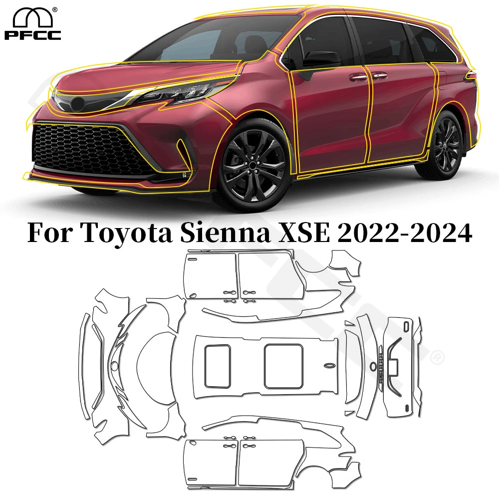 

For Toyota Sienna 2022-2024 TPU Paint Protection Film Pre-cut PPF Anti-Scratch Car Body Clear Bra Resistant Repairable Cover