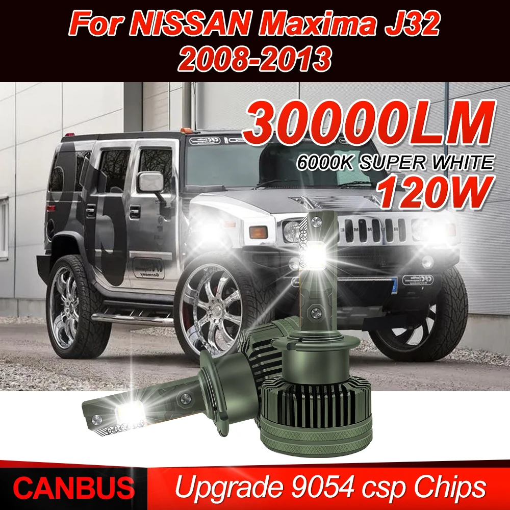 

LED Car Headlights 30000LM 120W W Xenon HID Lights 9054 CSP 6000K White Plug&Play For NISSAN Maxima J32 2008-2010 2011 2012 2013