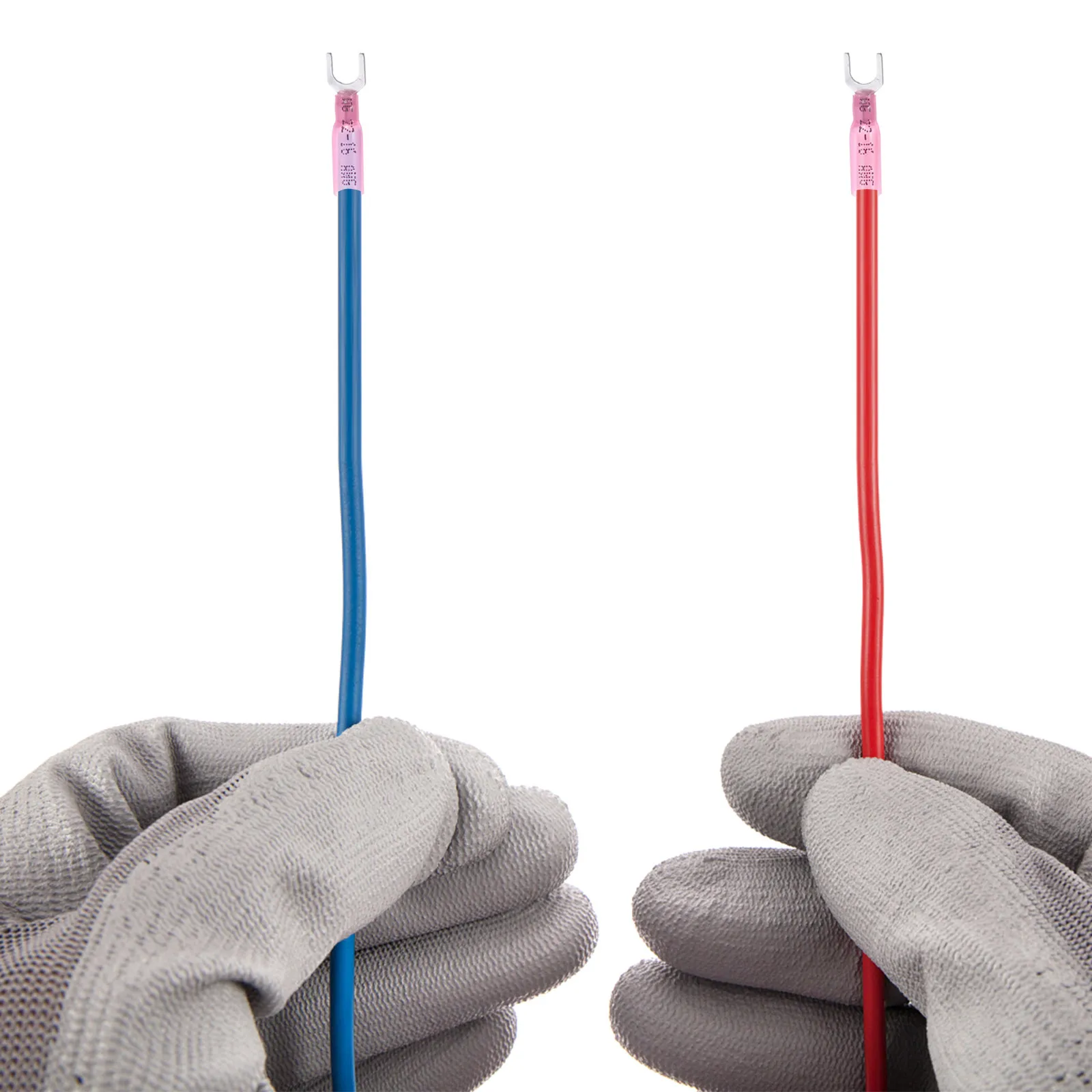 100Pcs Heat Shrink Fork Terminal Connectors Splashproof Crimp Wire Connectors U Shaped Electrical Terminals for Wiring Cable