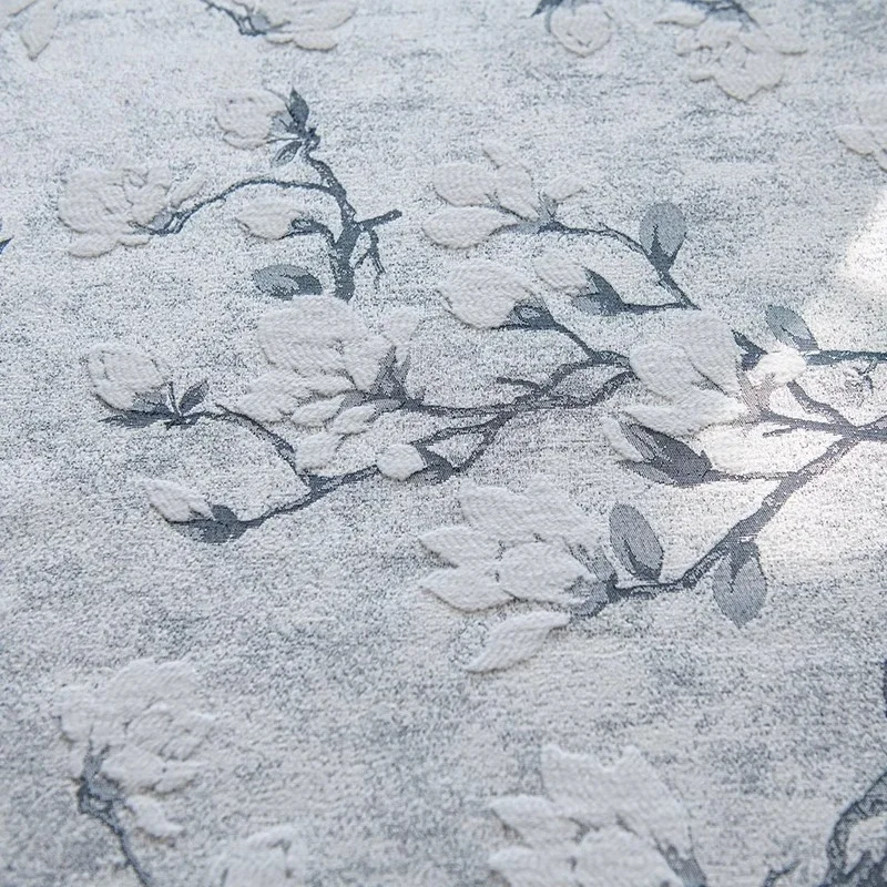 

Chinese Vintage Snow Chenille Cashmere Jacquard Curtains for Living Room Bedroom Full Blackout Custom White Magnolia Drapes Lace