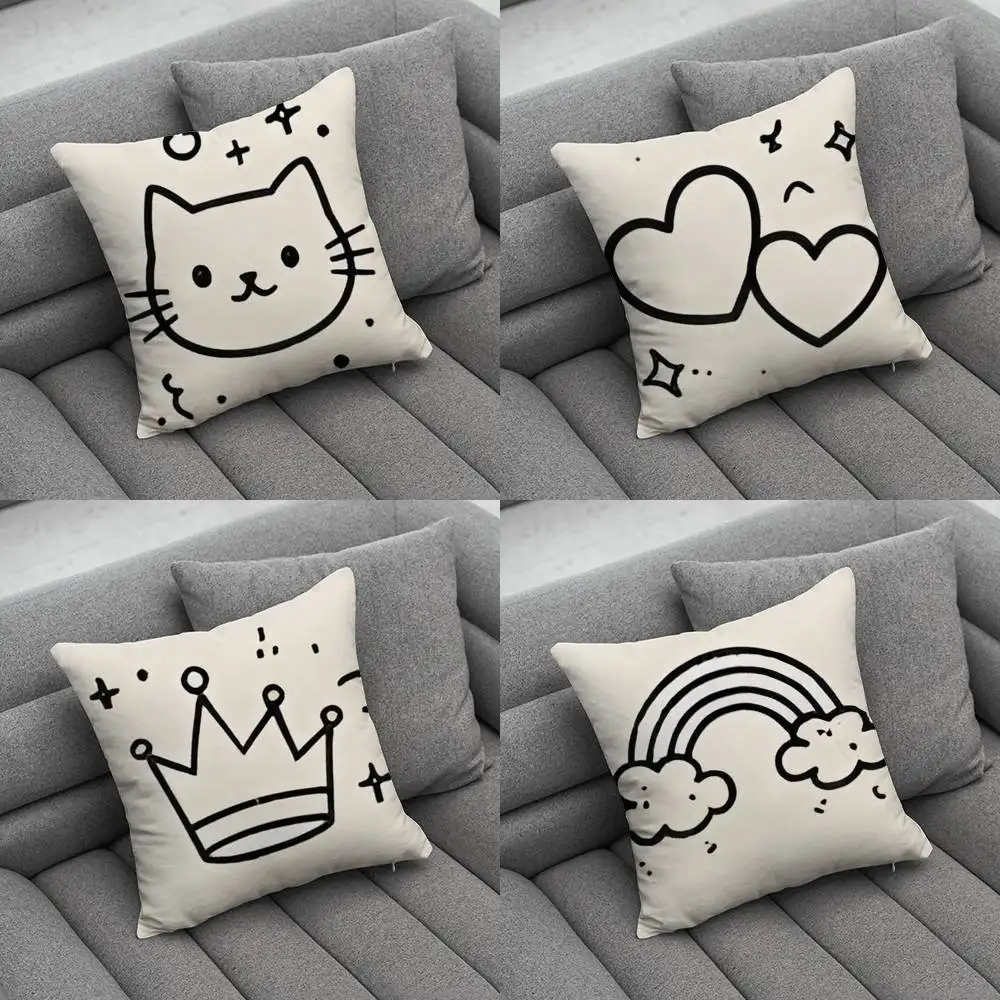 

Simple Symbols Kawaii Pillow Case Pillowcase Home Sofa Cushions Car Cushions Pillowcover Office Pillowshell Pillow