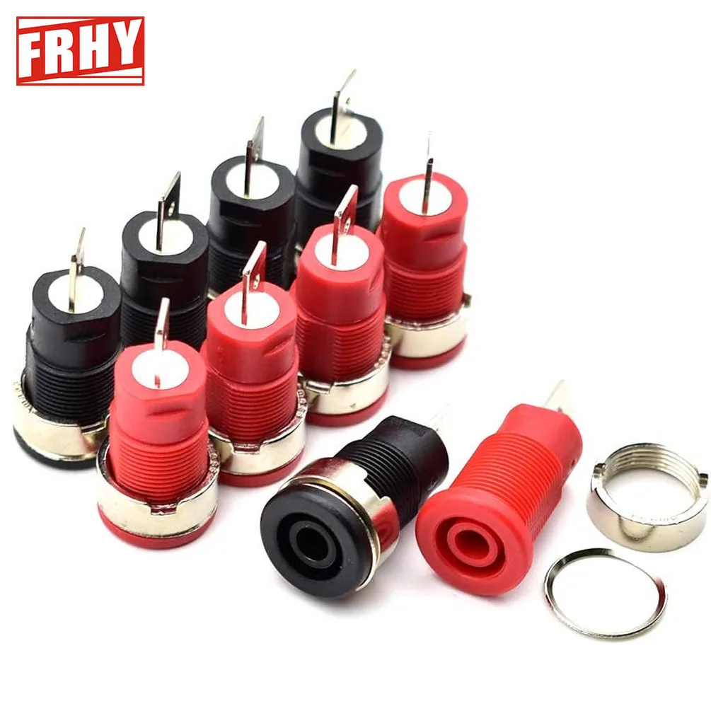 10PCS 4mm Insulated Banana Jack Female Sockets - Panel Mount Binding Post Terminals for Multimeter, Audio Equipment Connection