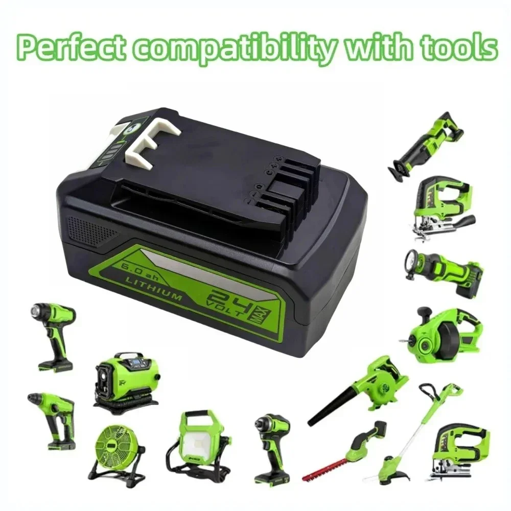 Applicable Greenworks Battery ART G24B2, 2938407 24V 6000/8000mAH