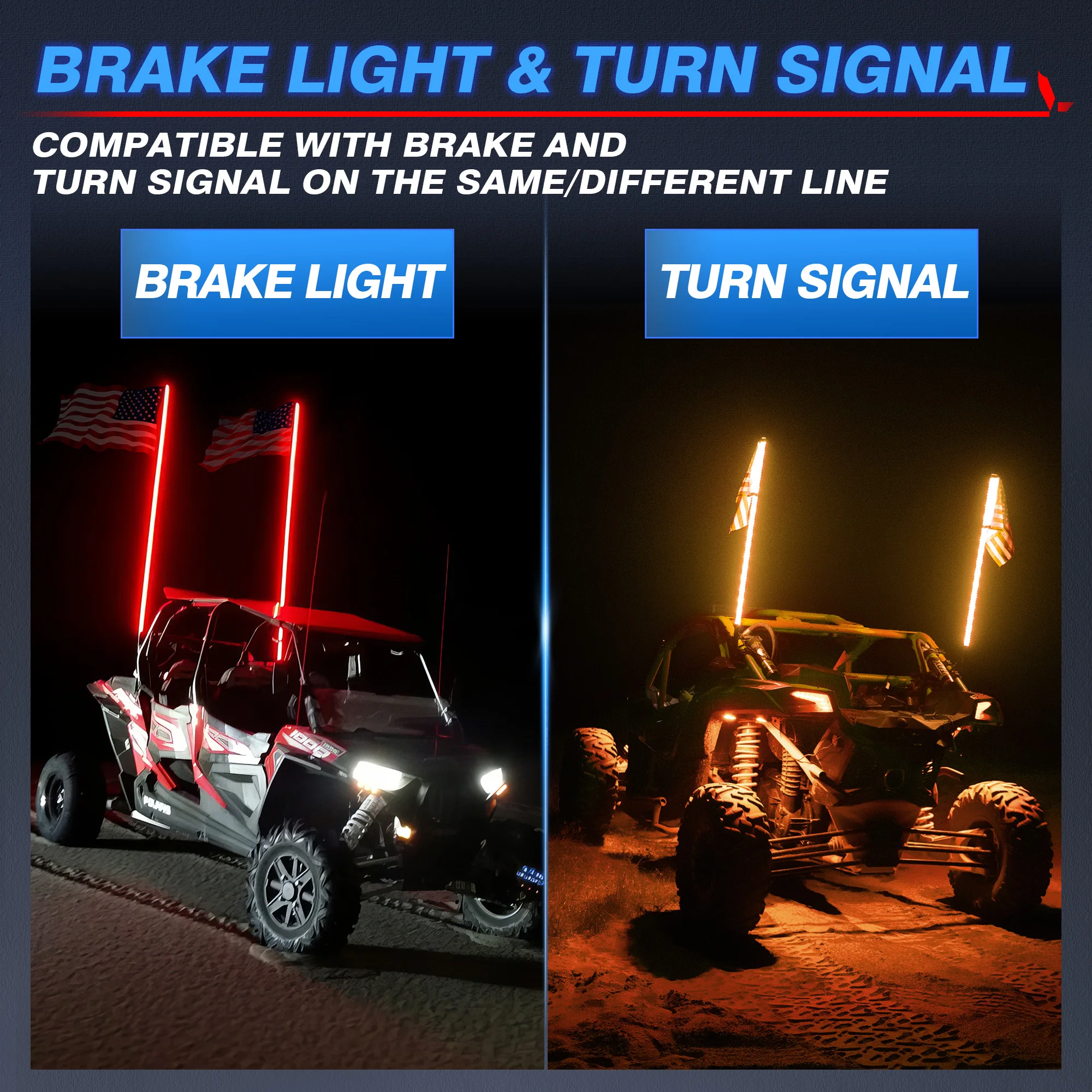 MICTUNING 4FT LED 채찍 빛 블루투스 App 제어 나선형 구부릴 수 있는 RGB+IC 오프로드 트럭용 컬러 안테나 채찍을 쫓는