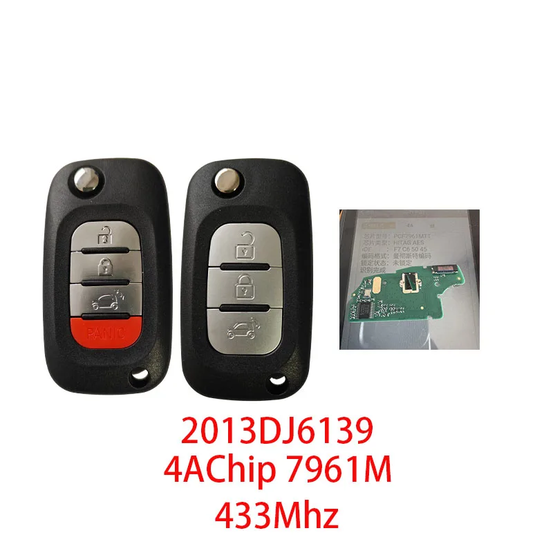 ID 4A Chip 433Mhz CWTWB1G767 TWB1G767 For Mercedes Benz Smart Fortwo 453 Forfour Flip Remote Smart Car Key 2015 2016 2017