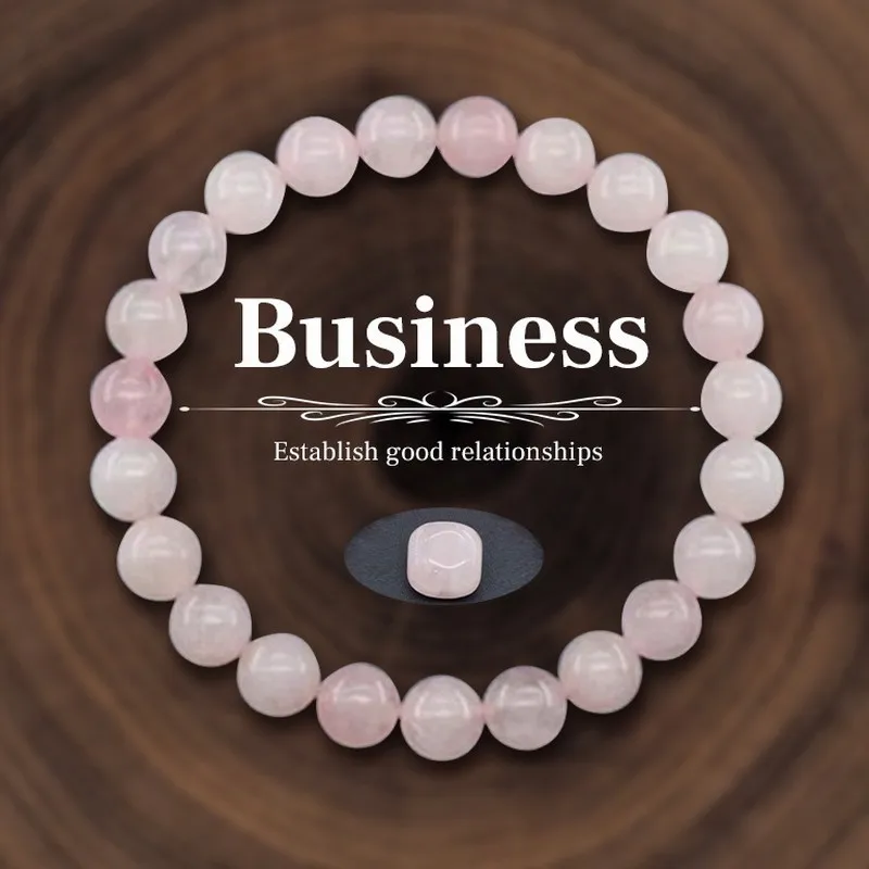Natural Pink Crystal Tiger Eye Agate Beaded Bracelet Handmade Fashion Jewelry Gift for Women